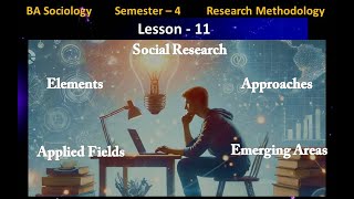 Lesson 11  Social Research Elements Approaches Applied Fields and Emerging Areas [upl. by Novak]