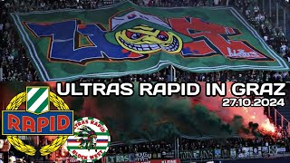 HooltrasTours  Ultras Rapid in Graz Grazer AK  Rapid Wien 27102024 [upl. by Aimehs]