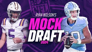 2024 NFL Mock Draft QBs go in top 3 picks  CBS Sports [upl. by Eemak]