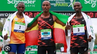 Uma mulugeta wons men race while Mestaut Fikir claimed Female race Paris marathon 2024 [upl. by Bayard]