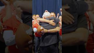 Coach Walz surprised by former football players at the DNC [upl. by Ky]