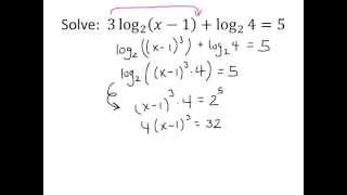 Example Logarithmic Equations [upl. by Kinemod]