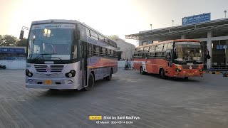 Back to Back GSRTC Bus Arriving and Departing From Kamrej New Bus Stand [upl. by Gilliam893]