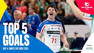 TOP 5 GOALS  Day 4  Mens EHF EURO 2024 [upl. by Alburg987]