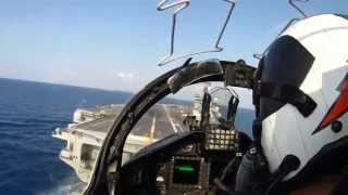 Carrier Approach T45C Goshawk Cross Wake Arrest [upl. by Questa421]