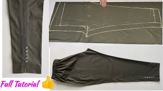 Very Easy Pant Trouser Cutting And Stitching  Womens Pant Trouser cutting and stitching  Pant [upl. by Notaes60]