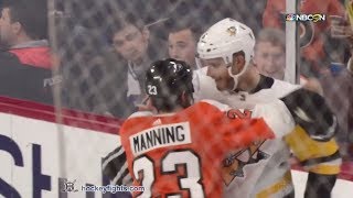 Jamie Oleksiak vs Brandon Manning Jan 2 2018 [upl. by Kantos812]