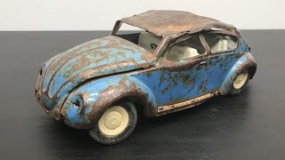 Very Damaged Tonka Volkswagen Beetle Bug Restoration [upl. by Perice]