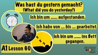 A1 German lesson 60  Sprechen A1  Was hast du gestern gemacht  Das Perfekt  the perfect tense [upl. by Iramaj564]