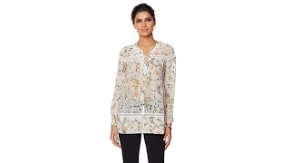 LaBellum by Hillary Scott Printed Laceup Peasant Top [upl. by Oderfla]