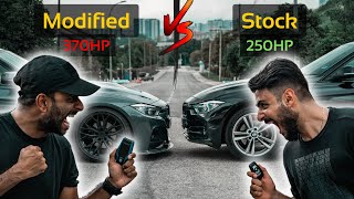 FULLY MODIFIED BMW 330e vs STOCK 330e COMPETITION Drag Race [upl. by Ahsieket932]