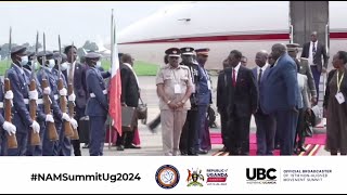 President Equatorial Guinea HE Teodoro Obiang Nguema has arrived at Entebbe International Airport [upl. by Notwen]