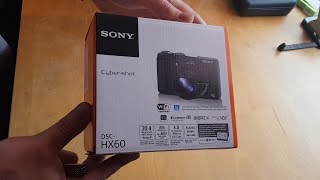 Unboxing Sony DSCHX60 Digitalkamera HD [upl. by Hallee]