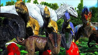 Chocando Ovos do Tiranossaurus RexWyvern Flamejante Familia indoraptor 10 Ark Survival Evolved [upl. by Calie]