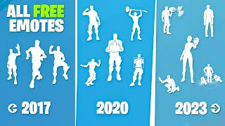 Every FREE Emotes in Fortnite Battle Royale 2017  2023 [upl. by Sadoc]