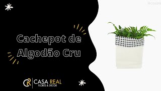 Cachepot de Algodão Cru C Borda Estampada M 12247 [upl. by Tillford]