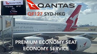 Qantas QF127 SYDHKG Premium Economy Seat Economy Service [upl. by Nickolai105]