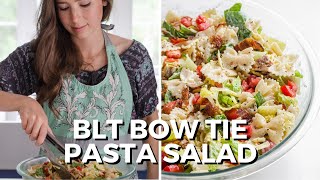 BLT Bowtie Pasta Salad Recipe  Potluck Recipe [upl. by Zetrok104]