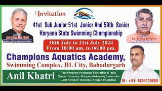 Live Haryana State Swimming Championship [upl. by Groscr]