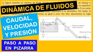 Ecuación de Bernoulli  Calculando el caudal o flujo volumétrico y presiones manométricas [upl. by Eiloj]