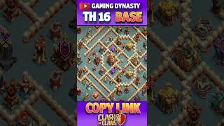 TOWN HALL16 ANTI 2 STAR WAR BASE LINK GD P 12 clashofclans coc gaming shorts shortsfeed short [upl. by Rockwell]