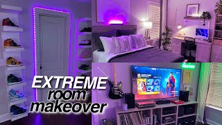 Extreme Room Makeover  AestheticTikTokPinterest Bedroom Transformation [upl. by Marielle]