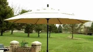 California Umbrella 11 ft Wind Resistant Patio Umbrella  Product Review Video [upl. by Ellehcsar]