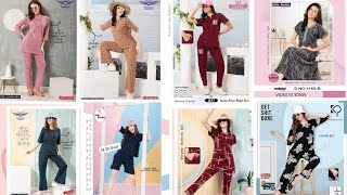 Nightwear Dress  Cotton Night Suit  Top bottom set  Top shorts set  Night Cotton track suit [upl. by Dahij]