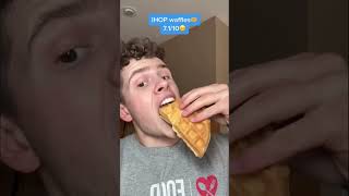 Eating breakfast foods from IHOP vs Dennys Food Battle [upl. by Battat]