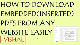 HOW TO DOWNLOAD EMBEDDED PDFS FROM ANY WEBSITE EASILY  VISHAL [upl. by Ellebanna382]