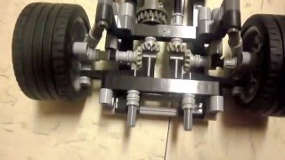 Lego Technic Rear Suspension and AWD With Front Steering [upl. by Winston]