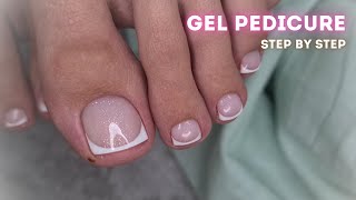 How to do a professional pedicure The perfect french pedicure tutorial Gel polish nail design [upl. by Falito]