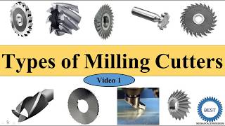 Types of Milling Cutters Plain Side End Slitting T slot Woodruff key [upl. by Trakas317]