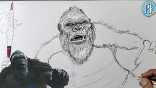 How to draw King KONG  from Godzilla x Kong The New Empire [upl. by Ynaffat584]