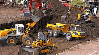 Big Construction Sites and many RC Trucks Dozer Excavator Dumper RC Machines Friedrichshafen 2022 4K [upl. by O'Donoghue]