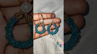 How to make simple Earring at Home with seed beads diy 🫶🏻 shorts craft [upl. by Aviv]