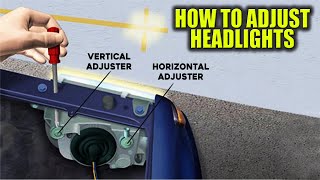 How to Adjust Align and Aim Car Headlights at Home  Headlight Adjustment [upl. by Anitnas630]