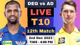 Live AD vs DEG  Team Abu Dhabi vs Deccan Gladiators Live 12th T10 Match Abu Dhabi T10 League 2023 [upl. by Ozan]