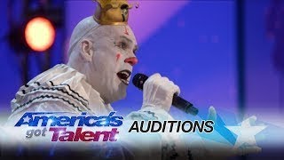 Puddles Pity Party Sad Clown Stuns Crowd with Sias Chandelier Americas Got Talent 2017 [upl. by Nemajneb512]