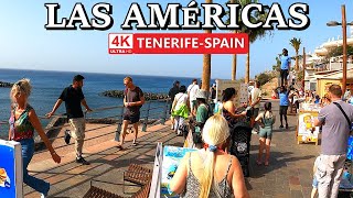 TENERIFE  PLAYA DE LAS AMÉRICAS  Very Windy but Busy and Sunny ☀️ 4K Walk ● December 2023 [upl. by Etnohc]