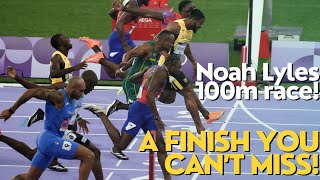 NOAH LYLES 100m race CONTROVERSY A FINISH THAT YOU CANNOT MISS 🏃‍♂️💨 [upl. by Sakul]