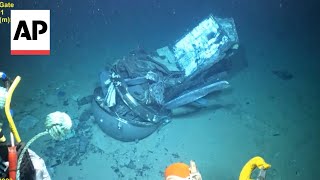 WATCH Coast Guard releases video of the Titan submersible wreckage [upl. by Nadnal]