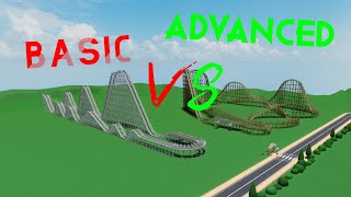 Building the WOODEN COASTER in the BASIC editor VS the ADVANED editor  Roblox Theme Park Tycoon 2 [upl. by Inat634]