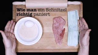 wie man richtig SUPERSCHNELL SCHNITZEL PANIERT Lifehack [upl. by Nnaecyoj378]