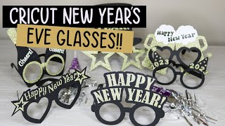 Cricut New Years Eve Glasses  DIY Photo Booth Props  Updated for 2024 [upl. by Avah141]