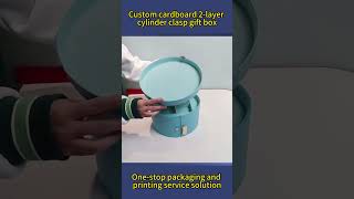 Custom cardboard 2layer cylinder clasp gift box [upl. by Peoples392]