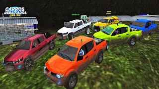 CARROS REBAIXADOS ONLINE  FAZENDO TRILHA DAS CAMIONETES HILUX SRX vs L200 TRITON [upl. by Norm304]