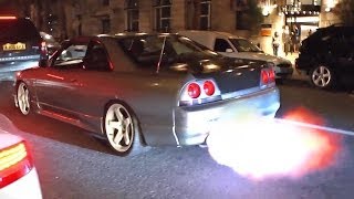 Nissan Skyline R33  Drifting and LOUD flames [upl. by Ennoirb858]