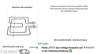 Oberhitze Heizelement wechseln amp tauschen Für Whirlpool Bauknecht Ignis Indesit  Backofen Herd [upl. by Ecylla]