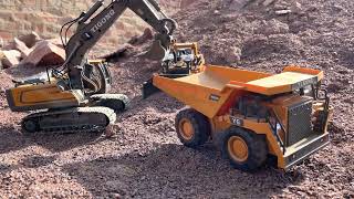 Tractors RC Excavator Digging  DumpTrucks  Best Construction Site Mud Digging [upl. by Ihcur]